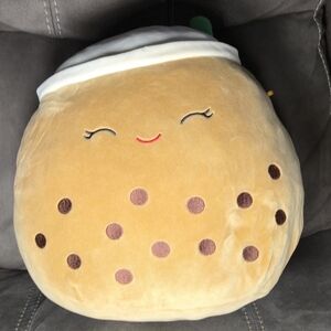 Boba Tea Squishmallow Plush - Tan Bubble Tea Stuffed Animal